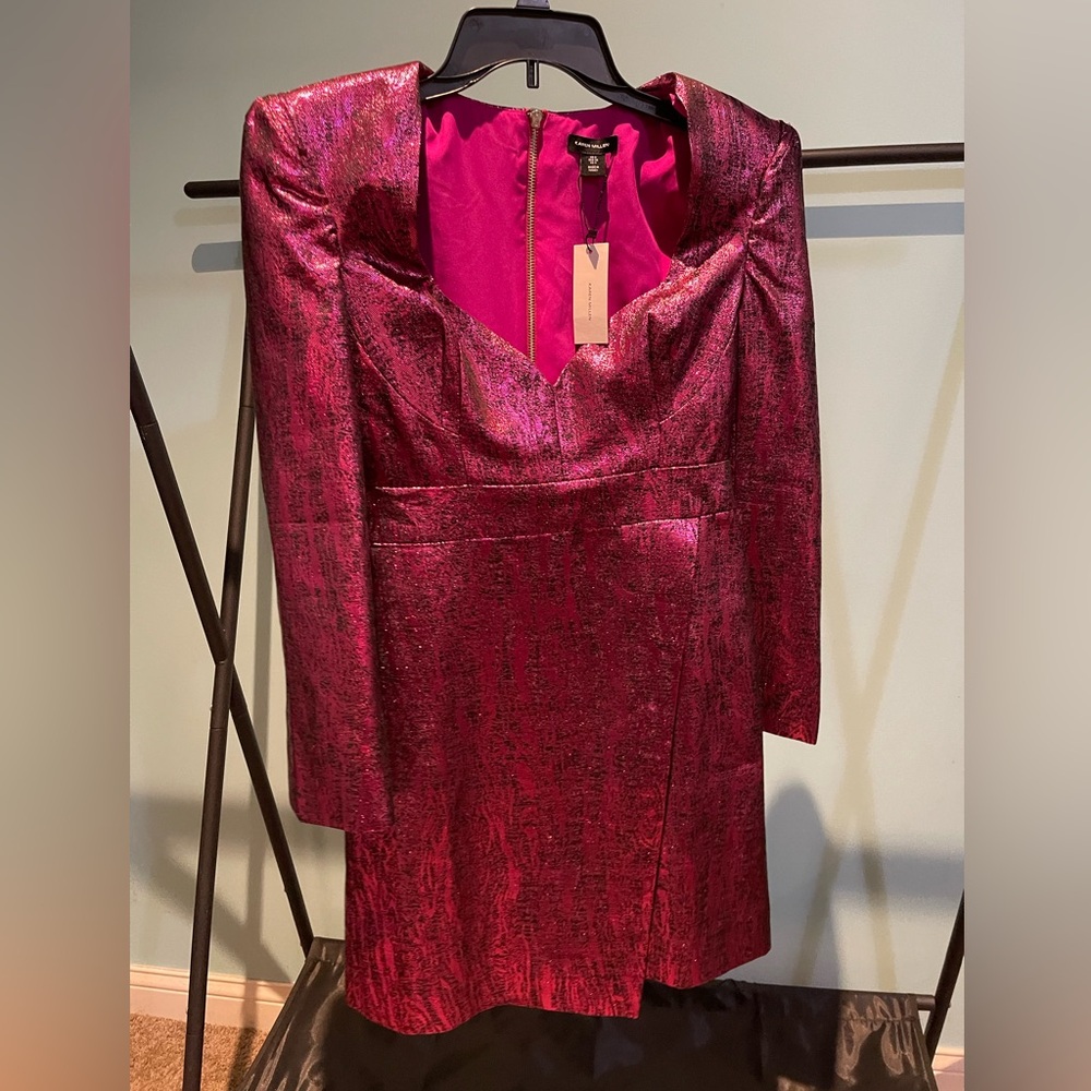 Karen Millen Sweetheart Neck Jacquard Mini Dress Sz. 4